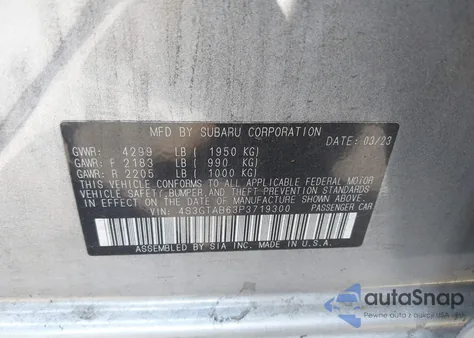 2023 Subaru Impreza z USA, uszkodzony, nr VIN 4S3GTAB63P3719300